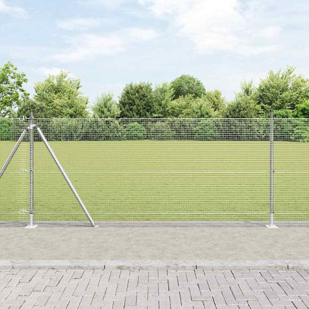 Vidaxl afrasteringspaal zilver 25 x 1 m (16 x 16 mm gaas) staal