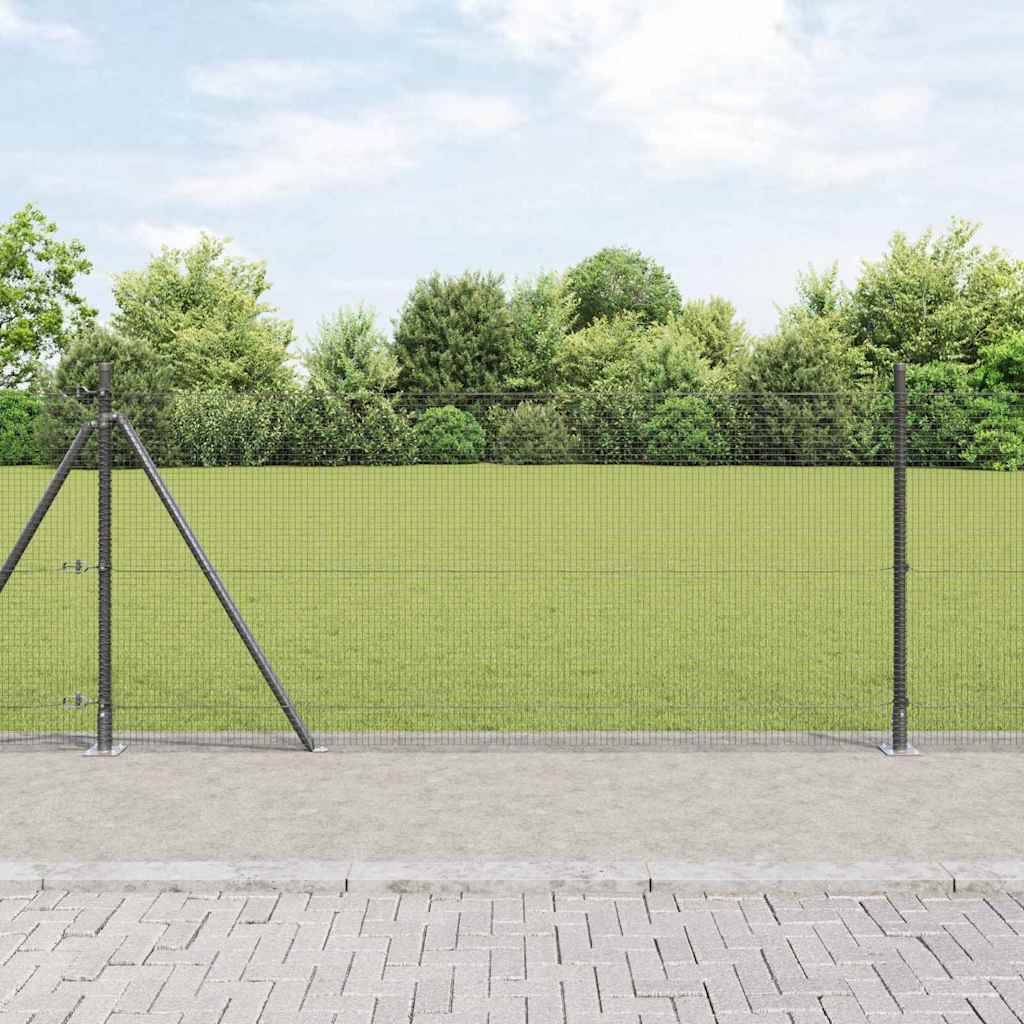 Vidaxl afrasteringspaal grijs 10 x 0,8 m (16 x 16 mm gaas)