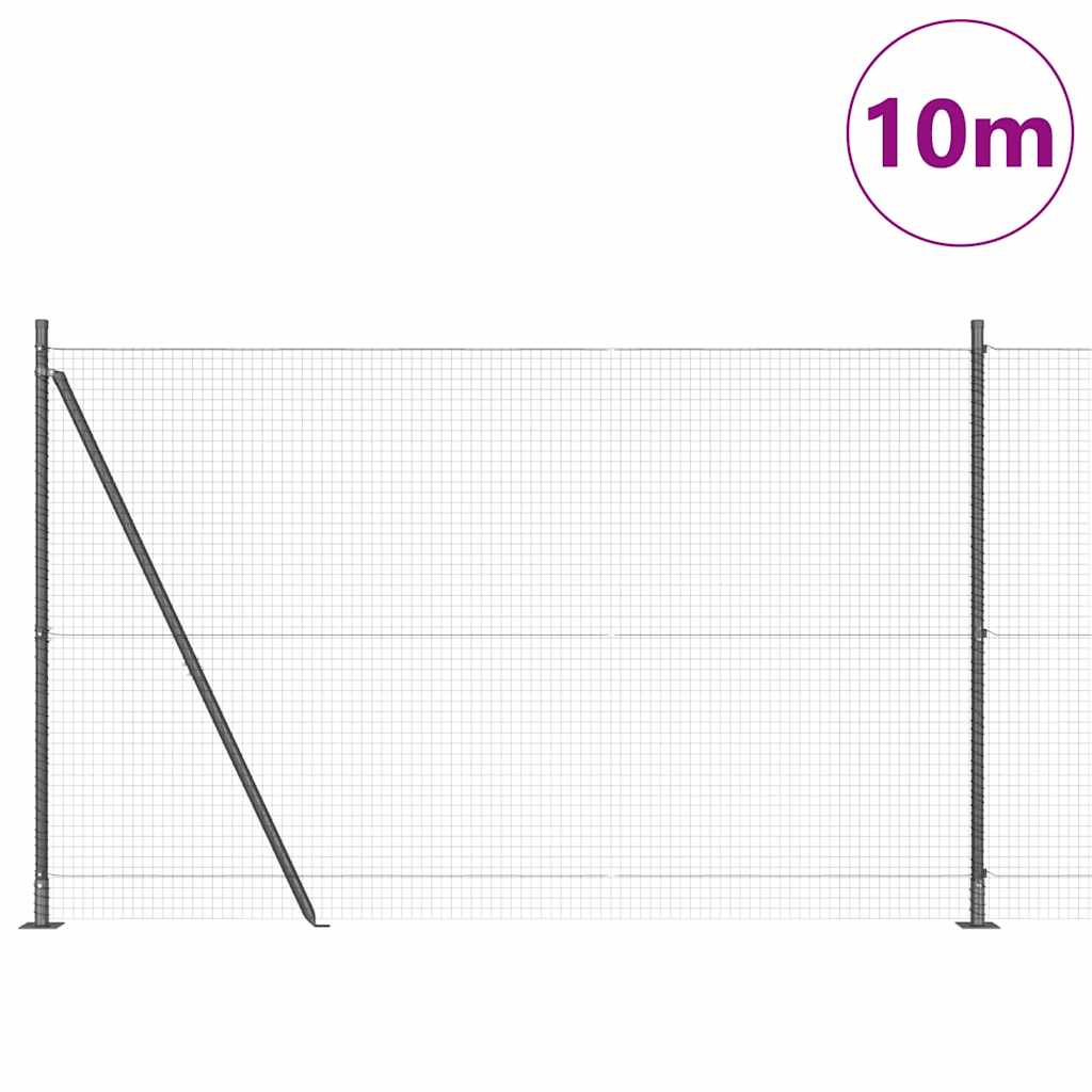 Vidaxl afrasteringspaal grijs 10 x 1,4 m (25 x 25 mm gaas)
