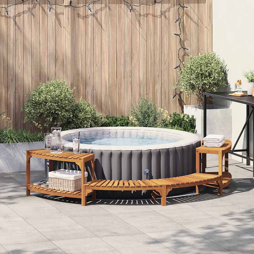 Vidaxl hottub omgeving half-rond bruin 272 x 120 x 55,5 cm