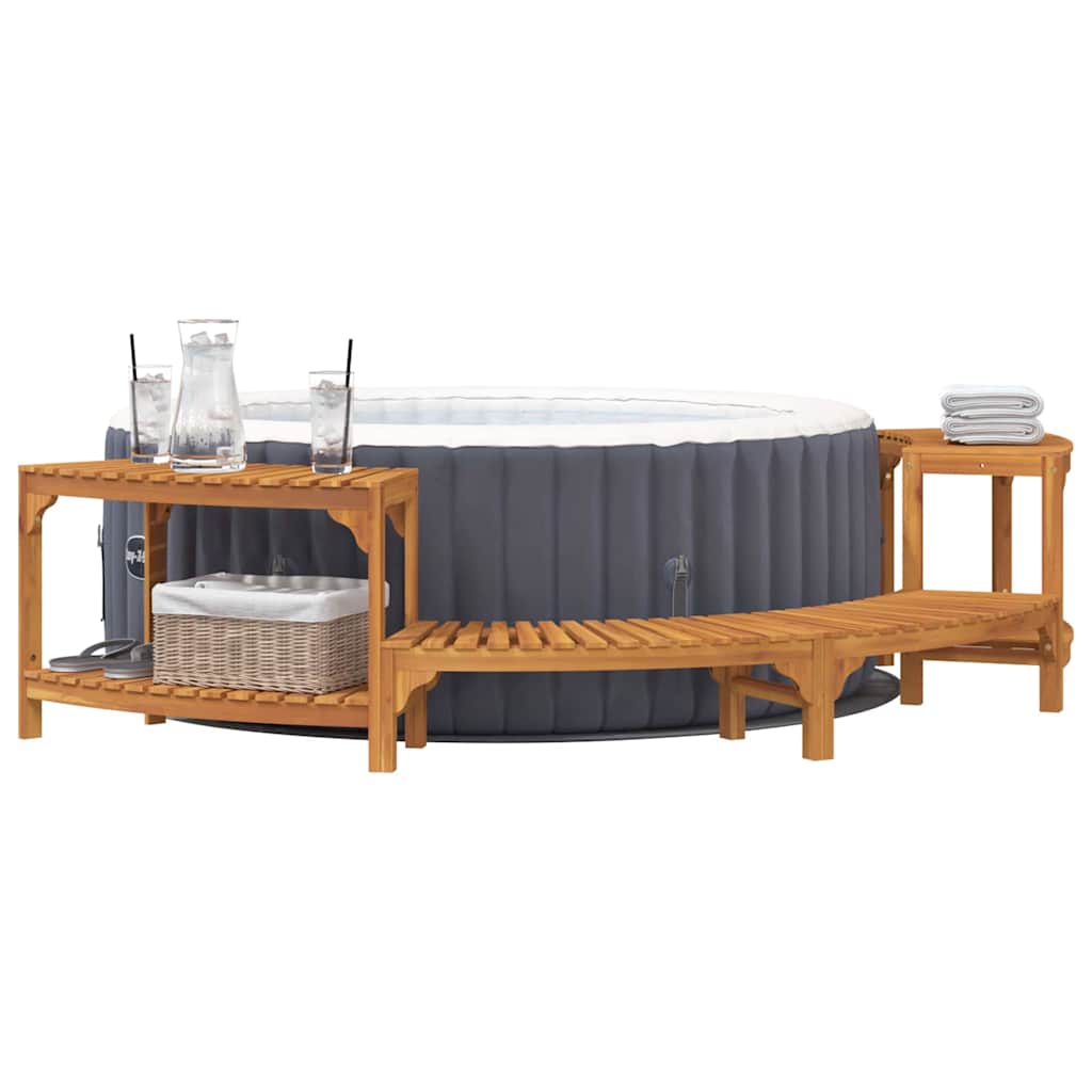 Vidaxl hottub omgeving half-rond bruin 272 x 120 x 55,5 cm