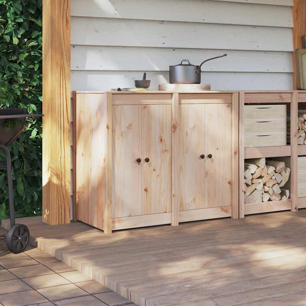 Vidaxl keukendeur 2 pcs crème 50 x 9 x 82 cm massief grenenhout