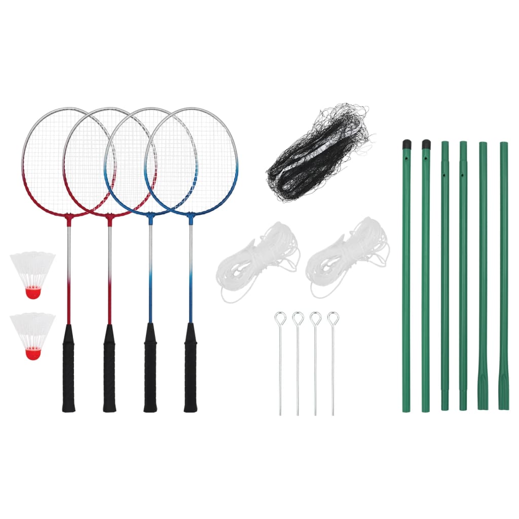Vidaxx Badminton-Set mit 4 Schlägern und Netz 620x151 cm