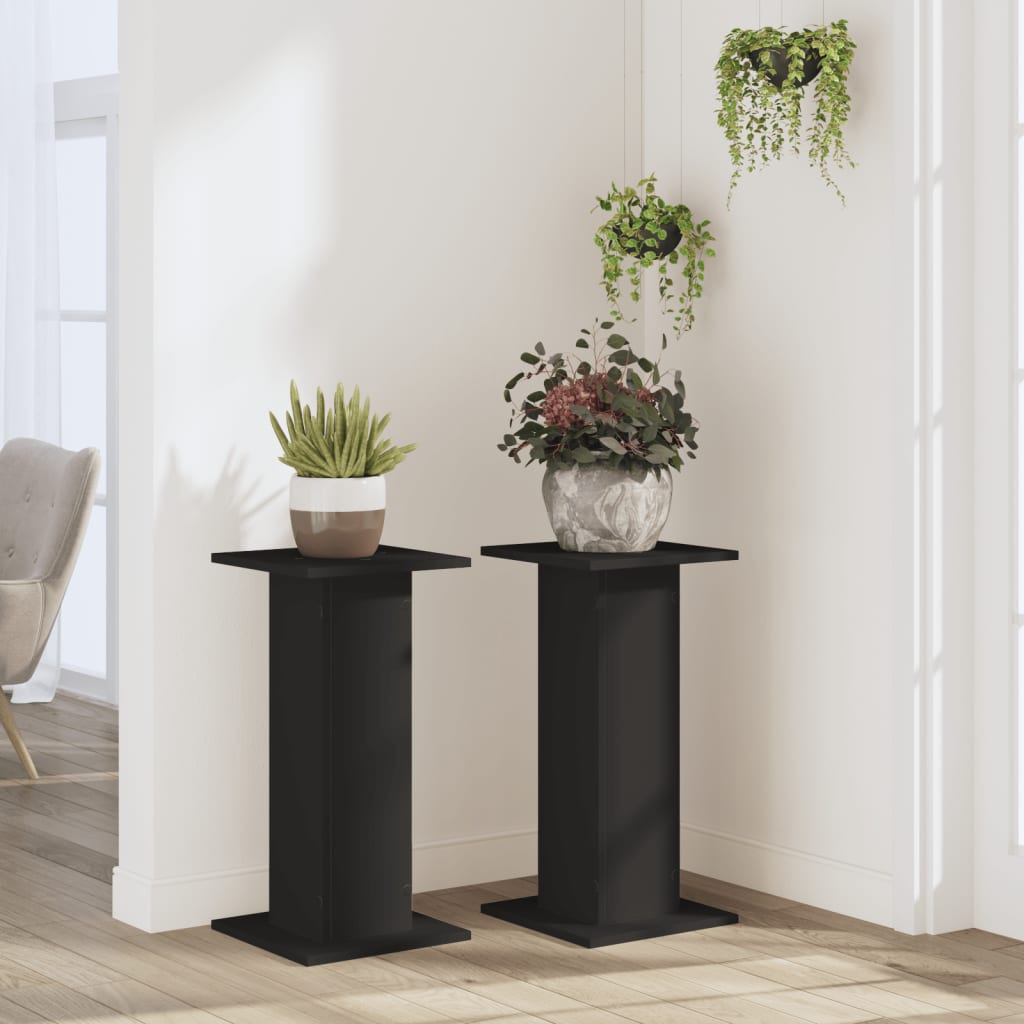 VidaXL Pflanzenständer 2 Stück 30x30x60 cm Holzwerkstoff schwarz