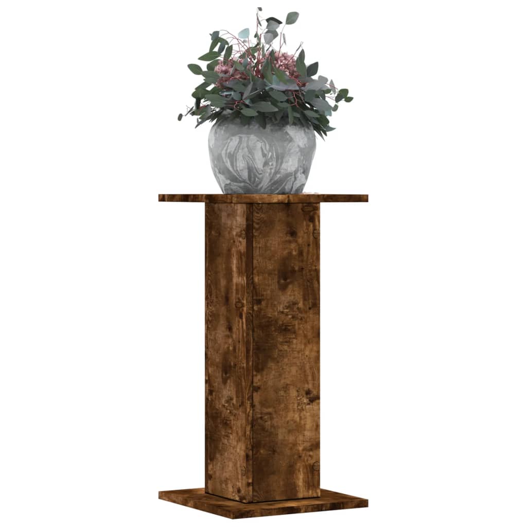 VidaXL Pflanzenständer 2 Stück 30x30x60 cm verarbeitetes Holz geräucherte Eiche