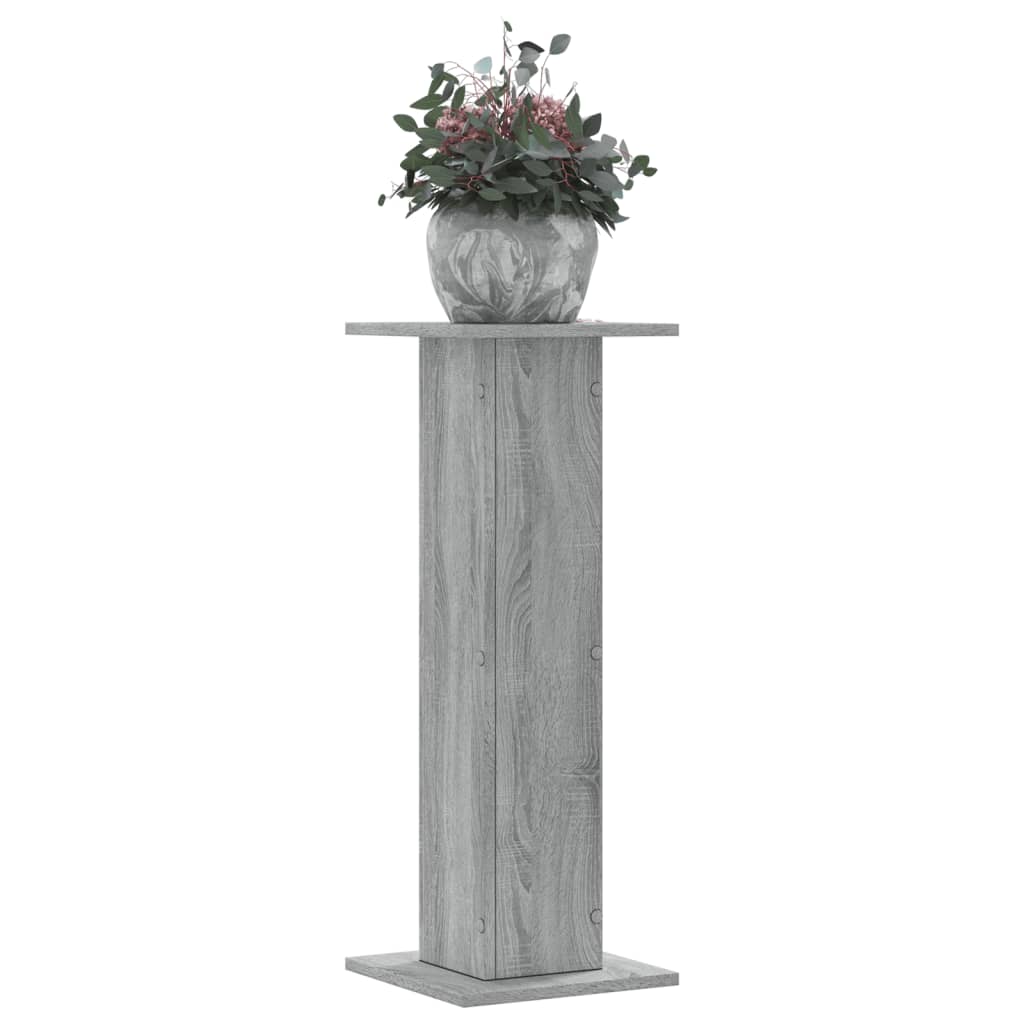 Vidaxxl Pflanzenständer 2 Stück 30x30x80 cm Holzwerkstoff, graues Sonoma