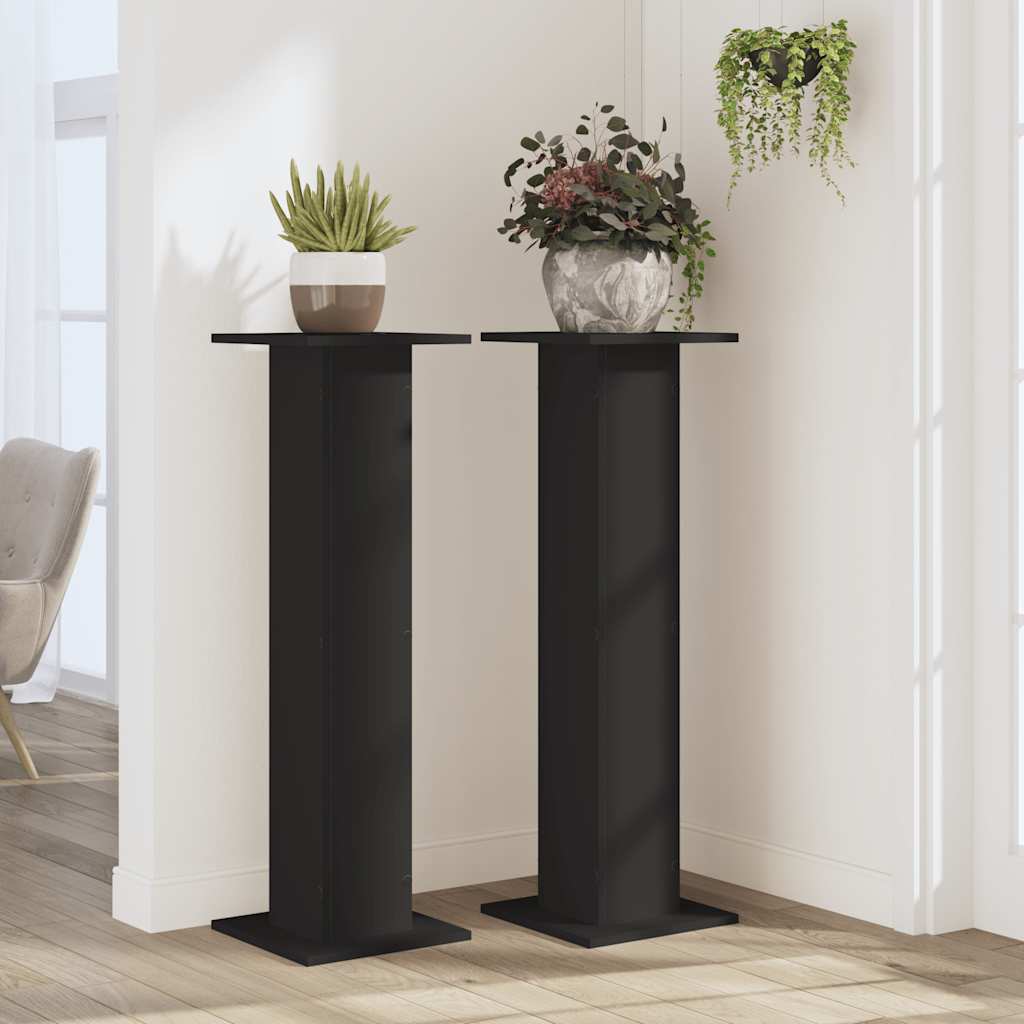 VidaXL Pflanzenständer 2 Stück 30x30x95 cm Holzwerkstoff schwarz