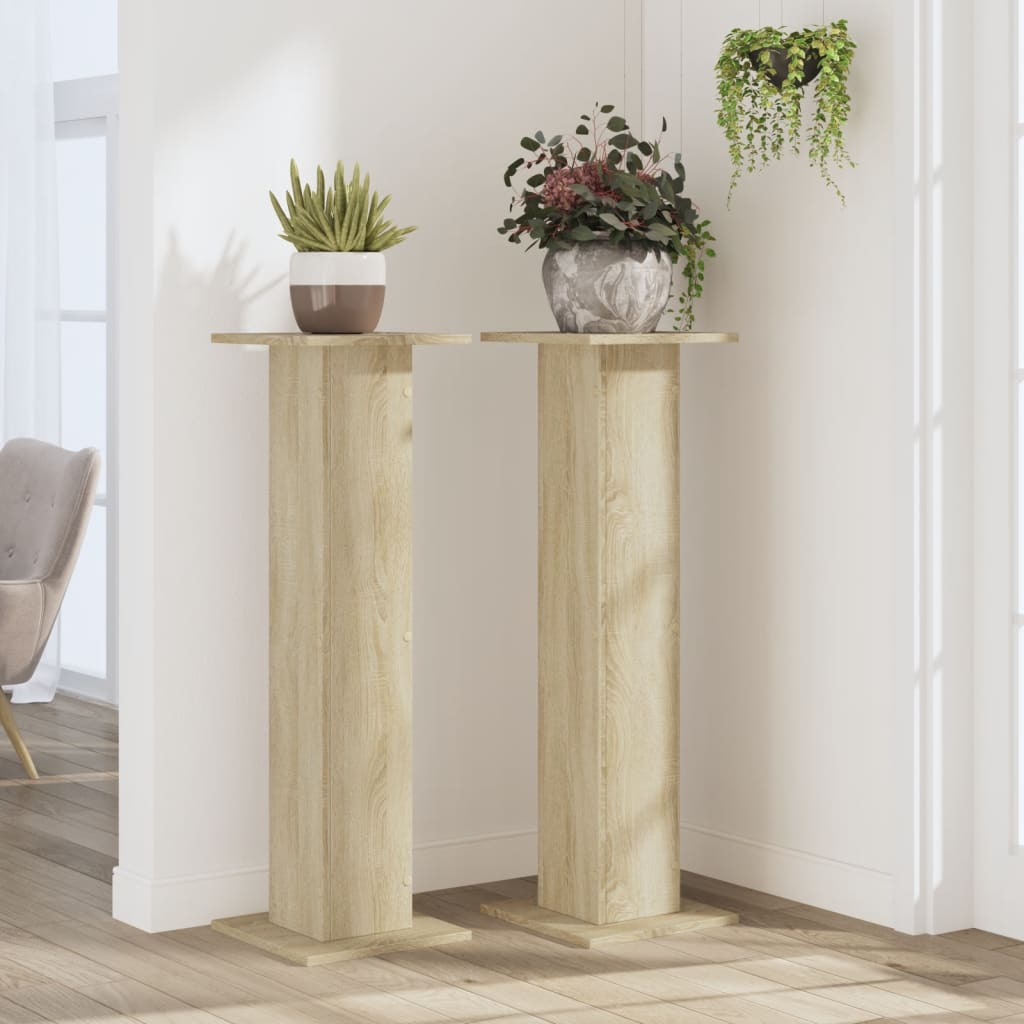Vidaxx Pflanzenständer 2 Stück 30x30x95 cm Holzwerkstoff Sonoma-Eiche