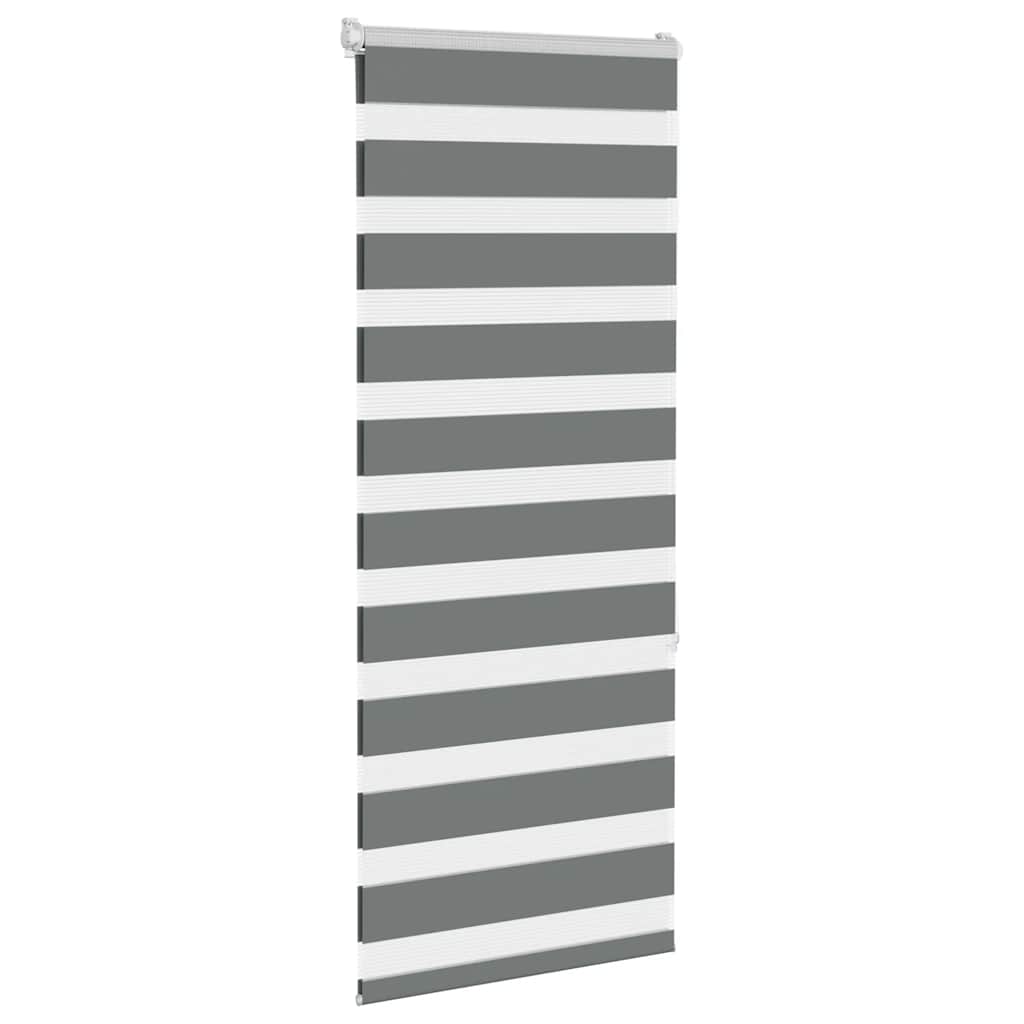 VidaXL Zebra-Rollo 55x150 cm Stoffbreite 50,9 cm Dunkelgrau