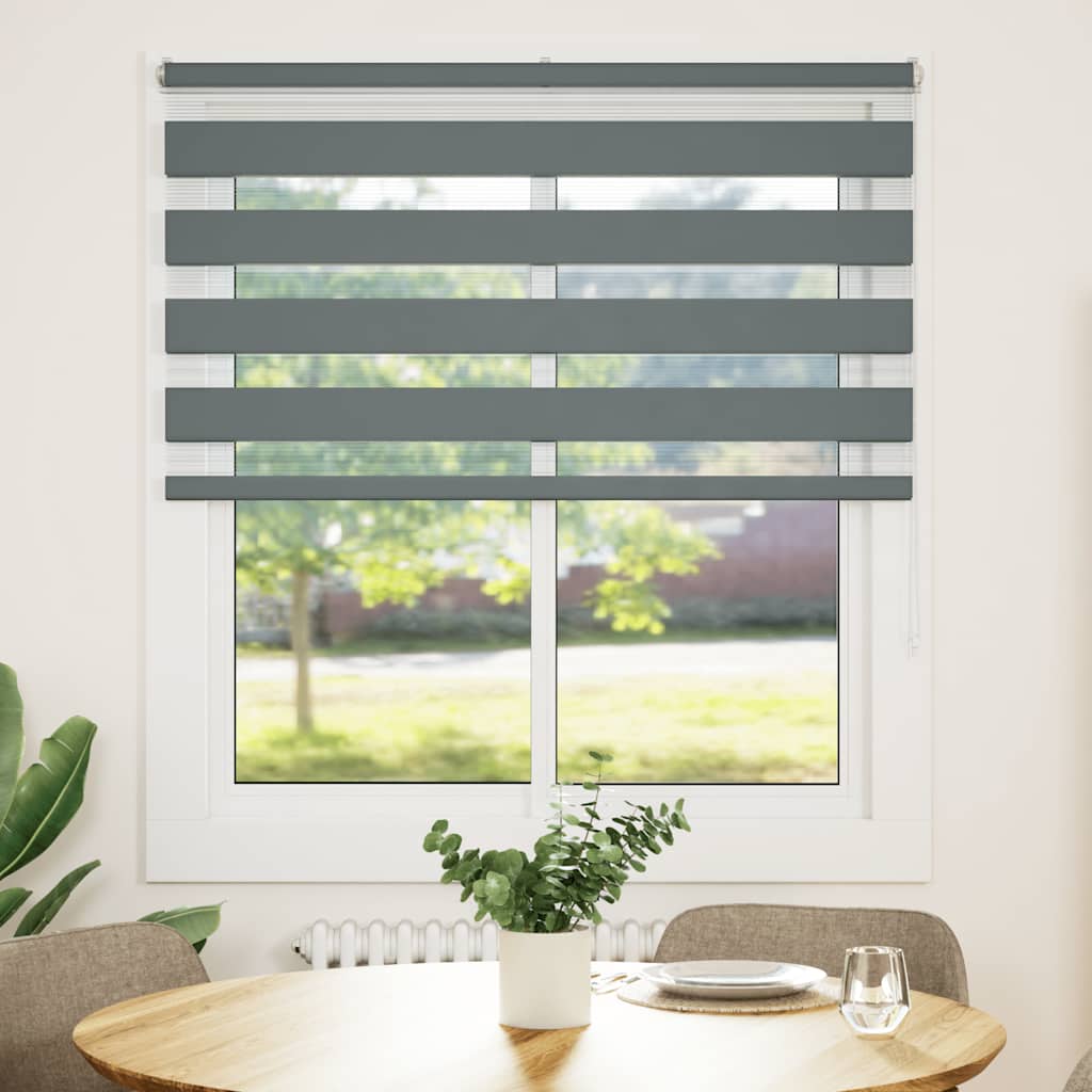 VidaXL Zebra-Rollo 120x150 cm Stoffbreite 115,9 cm Dunkelgrau