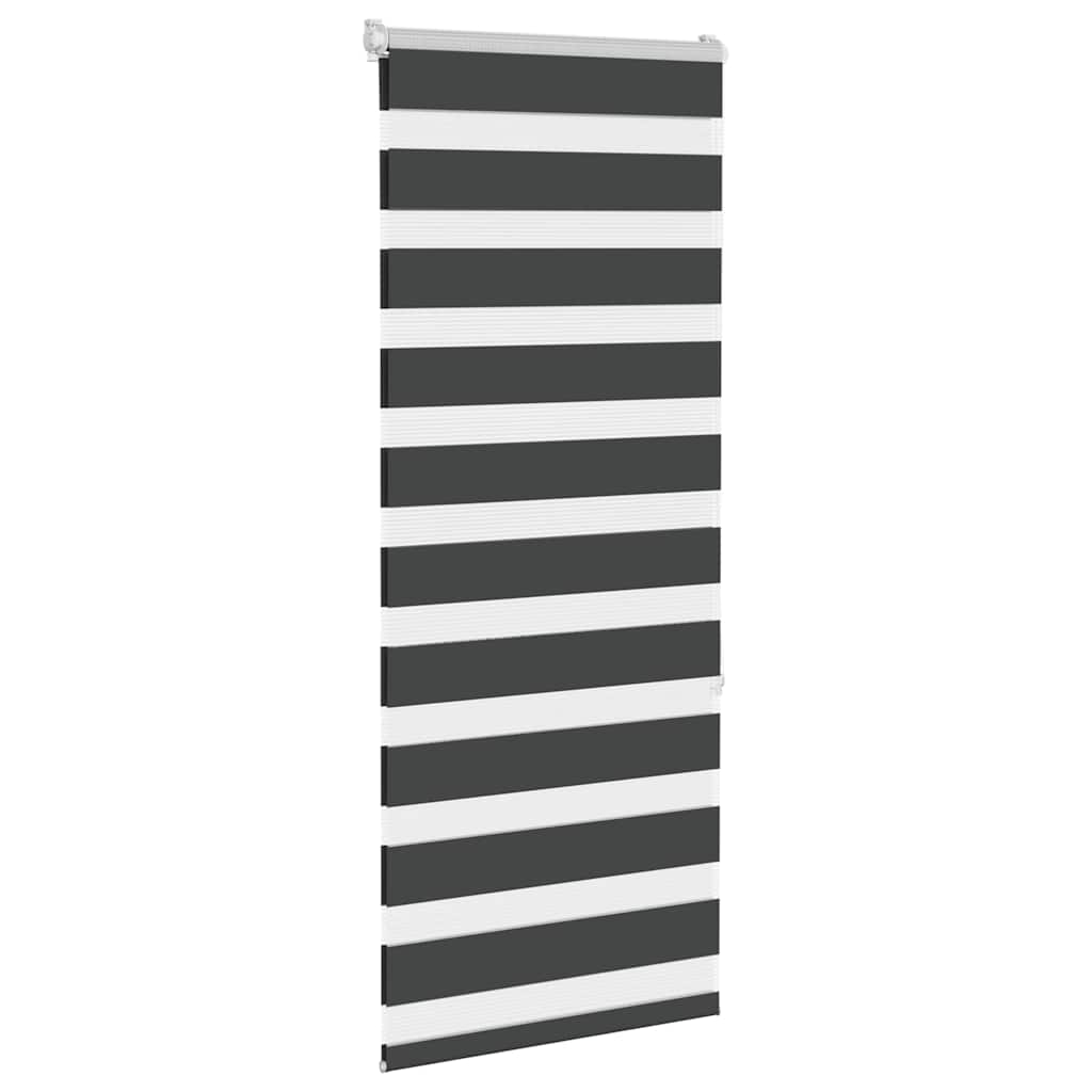 VidaXL Zebra-Rollo 55x150 cm Stoffbreite 50,9 cm Schwarz