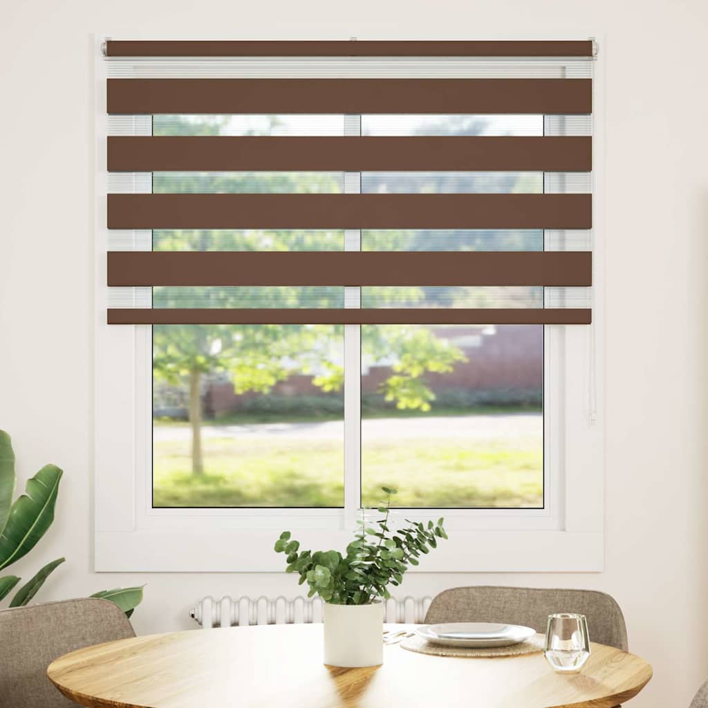 VidaXL Zebra-Rollo 125x100 cm Stoffbreite 120,9 cm Polyester braun