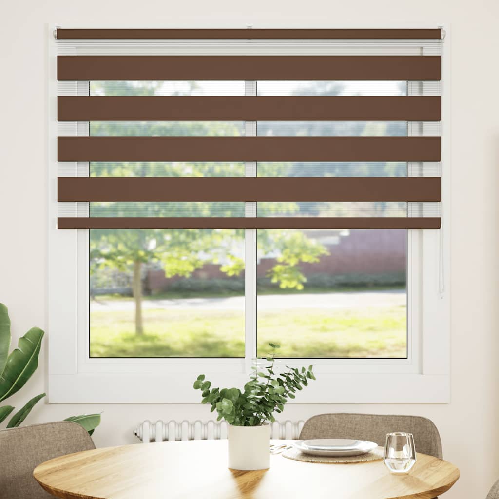 VidaXL Zebra-Rollo 140x100 cm Stoffbreite 135,9 cm Polyester braun