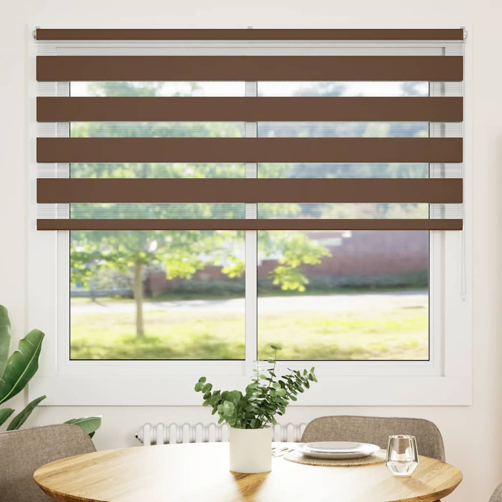 VidaXL Zebra-Rollo 165x150 cm Stoffbreite 160,9 cm Polyester braun