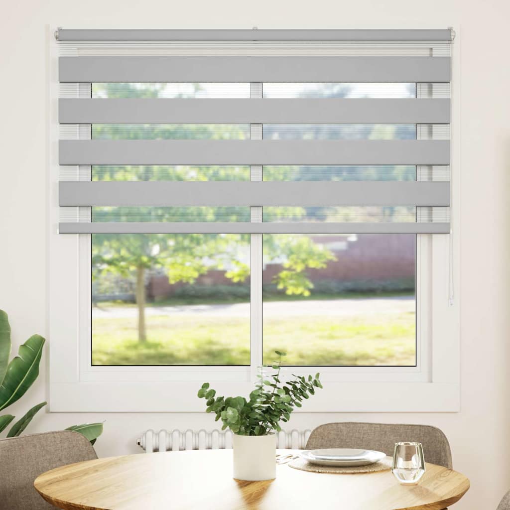 VidaXL Zebra-Rollo 145x100 cm Stoffbreite 140,9 cm Hellgrau