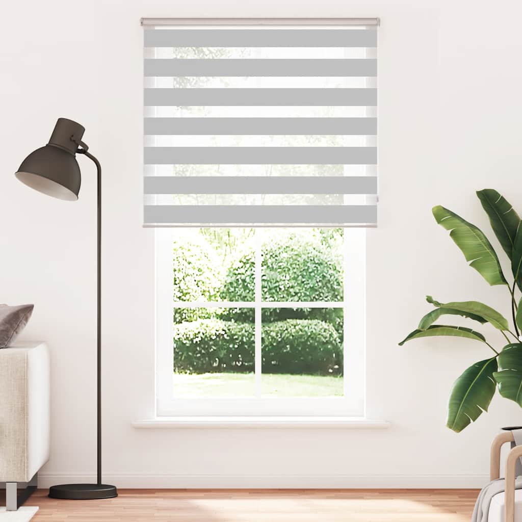 VidaXL Zebra-Rollo 120x200 cm Stoffbreite 115,9 cm Hellgrau