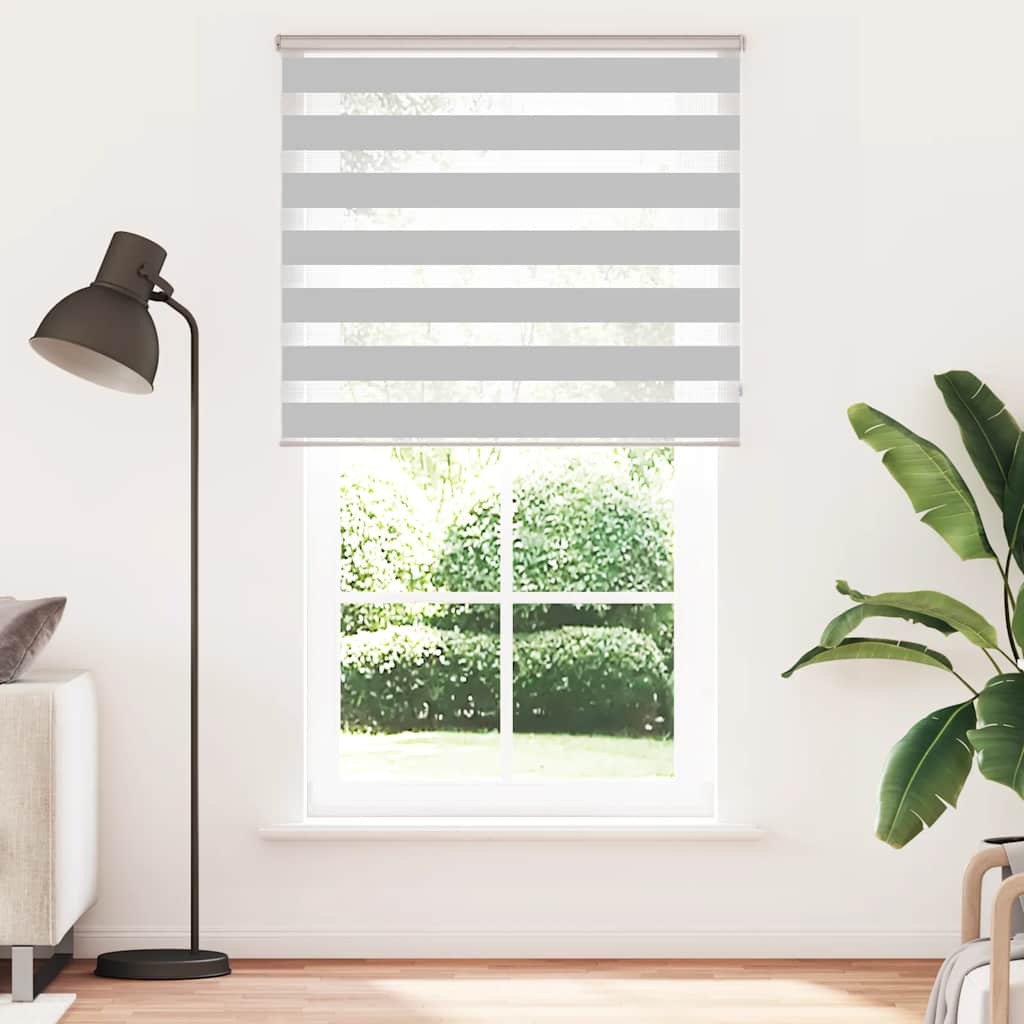 VidaXL Zebra-Rollo 120x230 cm Stoffbreite 115,9 cm Hellgrau