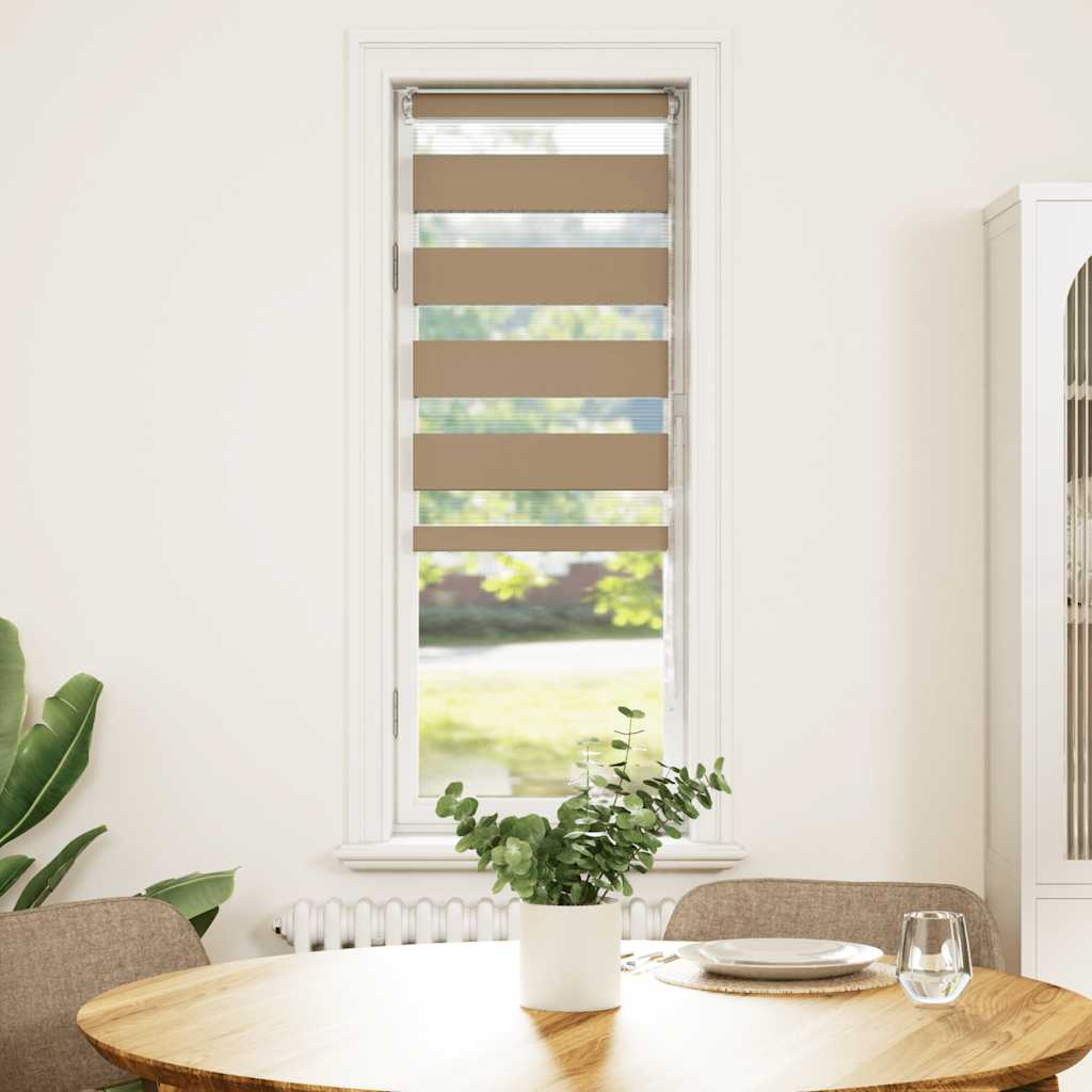 VidaXL Zebrarollo 45x100 cm Stoffbreite 40,9 cm Polyester Sandbraun