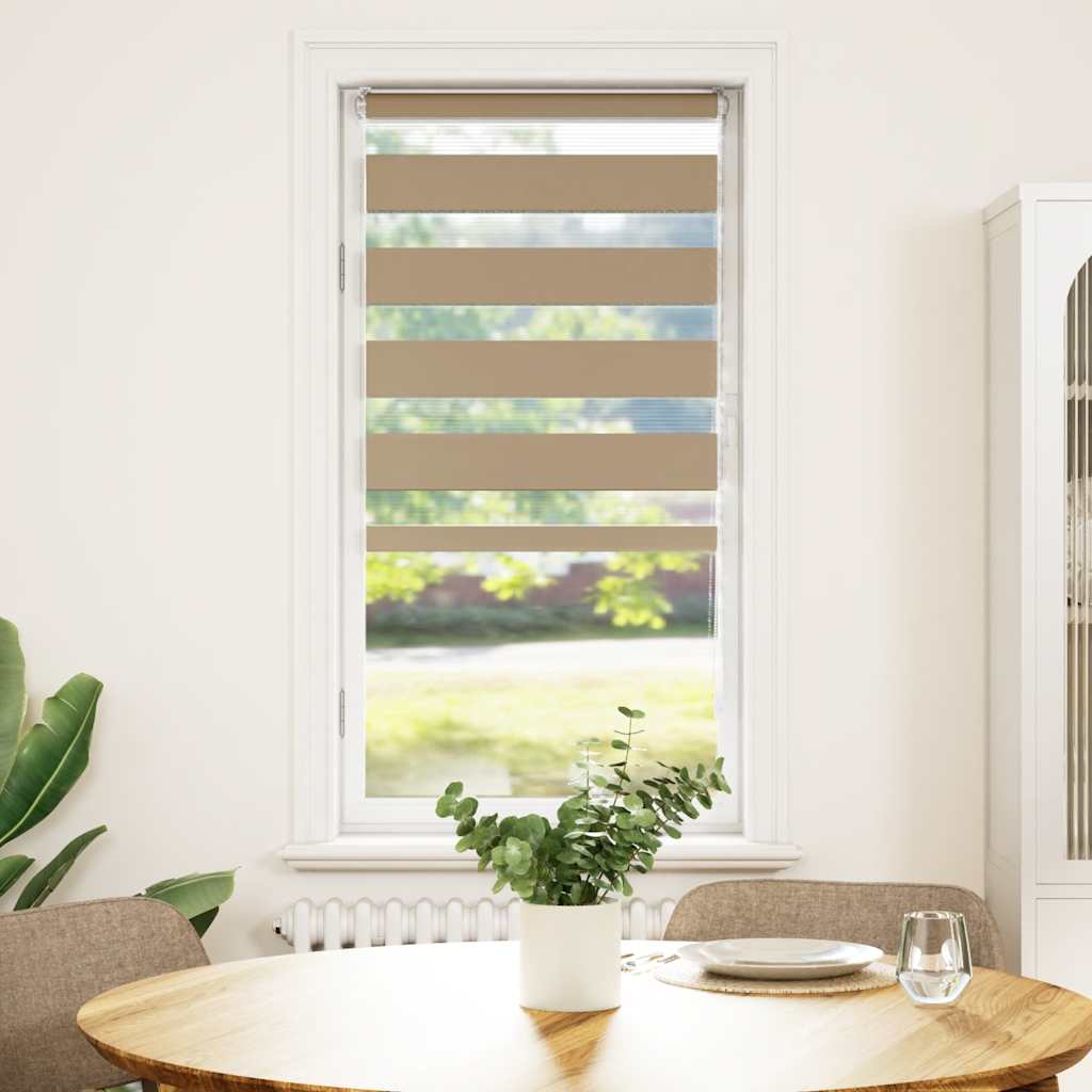 VidaXL Zebrarollo 60x100 cm Stoffbreite 55,9 cm Polyester Sandbraun