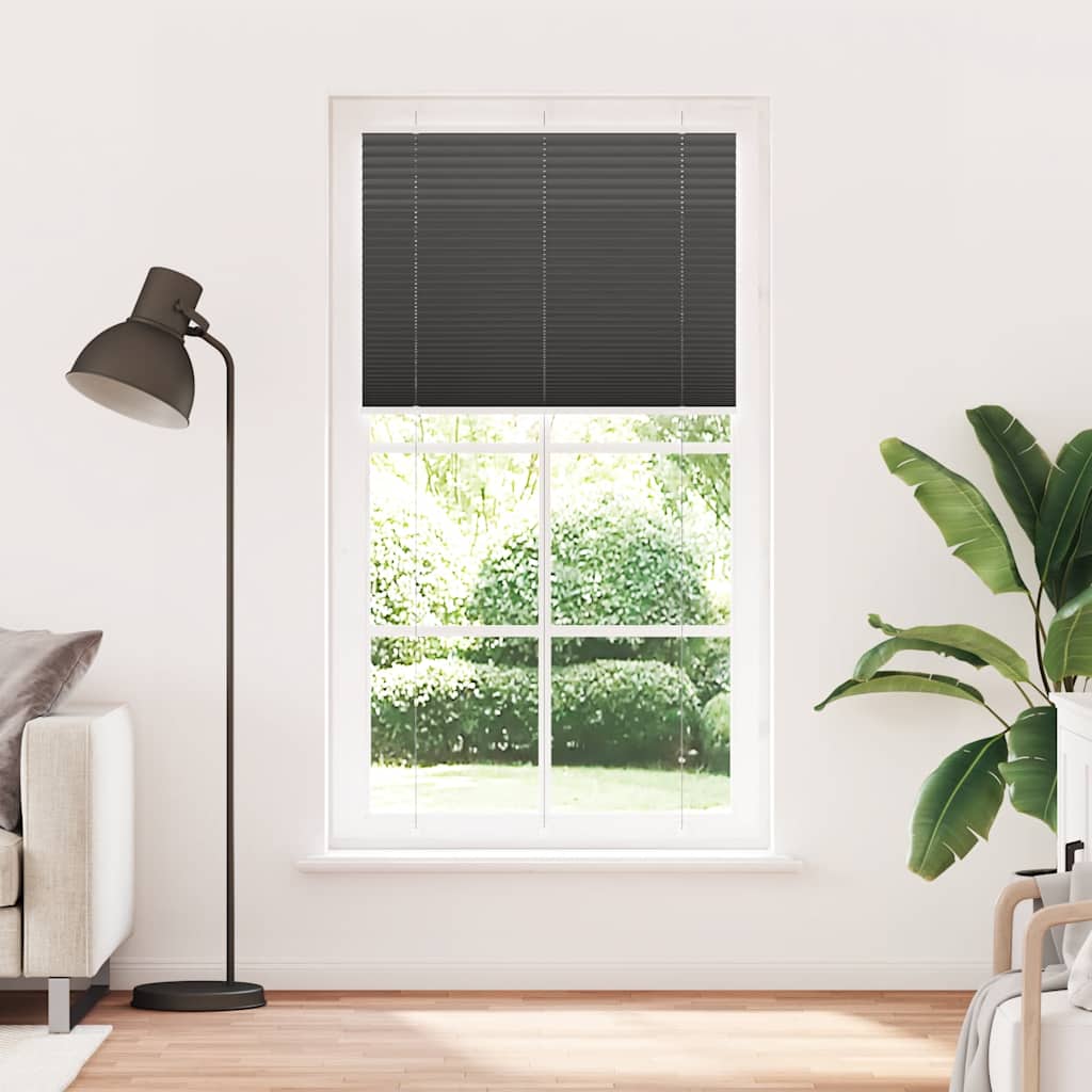 Vidaxl plissé rolgordijn 105x200cm stofbreedte 104,4cm polyester zwart