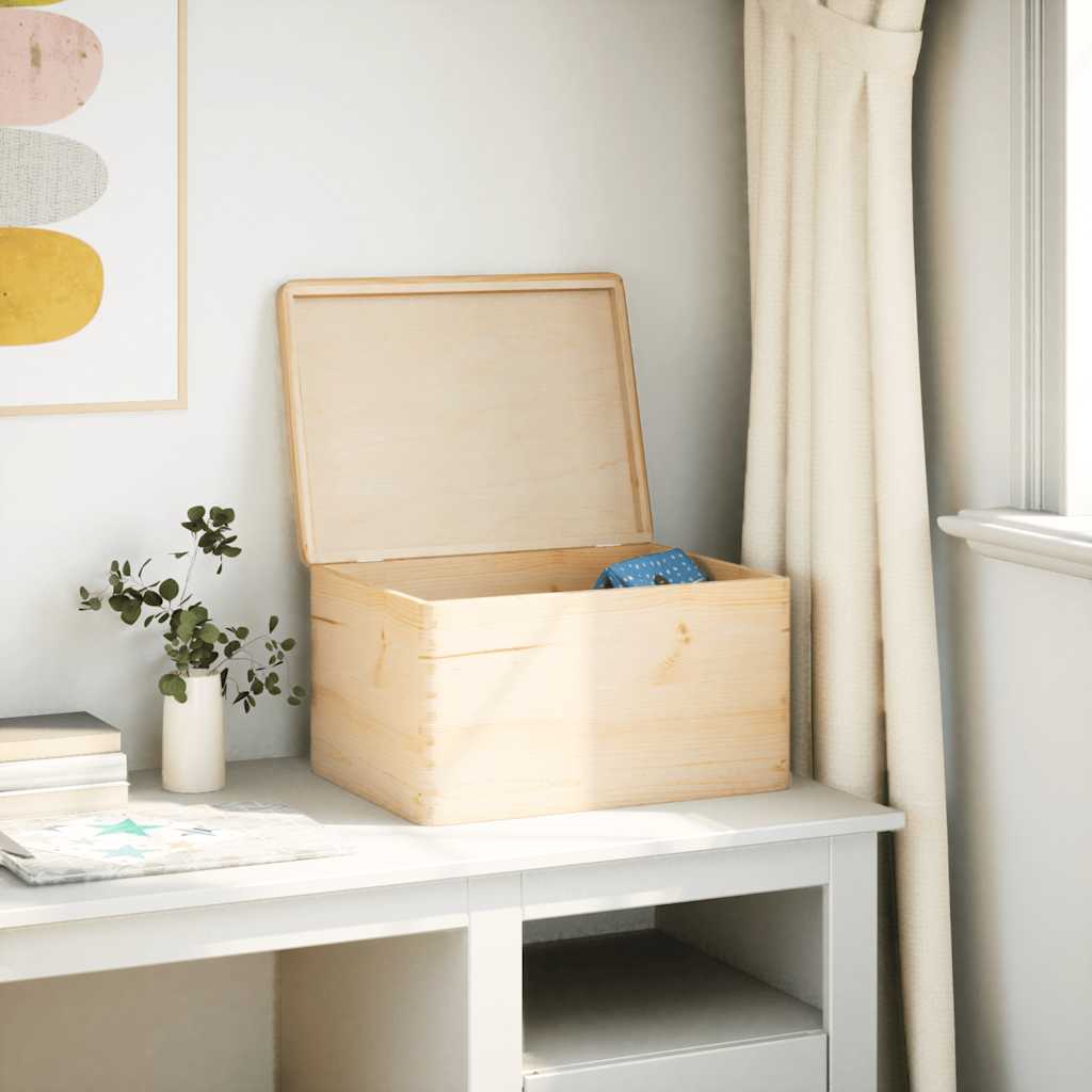 VidaXL Holzkiste mit Deckel 40x30x23 cm massives Kiefernholz