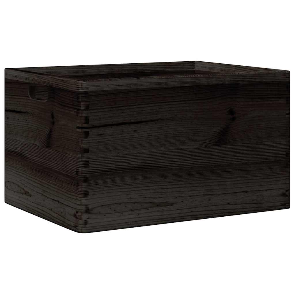 Vidaxx Holzkiste mit Griffen 40x30x23 cm massives Kiefernholz schwarz