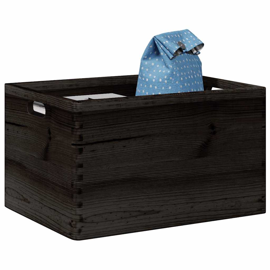 Vidaxx Holzkiste mit Griffen 40x30x23 cm massives Kiefernholz schwarz
