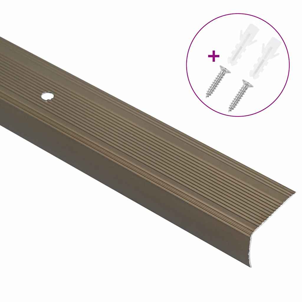 Vidaxl trapprofielen 10 pcs bruin 67 x 3 x 2 cm aluminium
