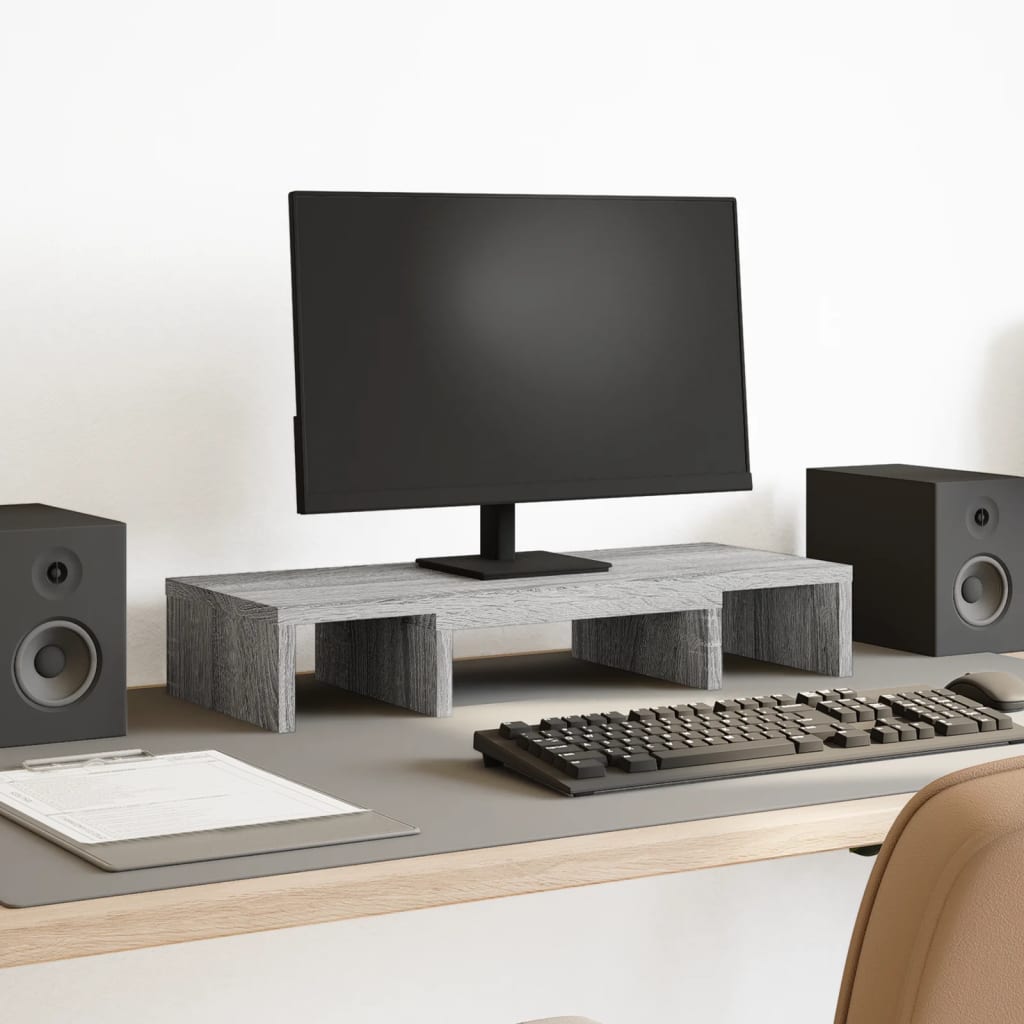 Vidaxx Monitorständer verstellbar 60x24x10,5 cm Holzgrau Sonoma