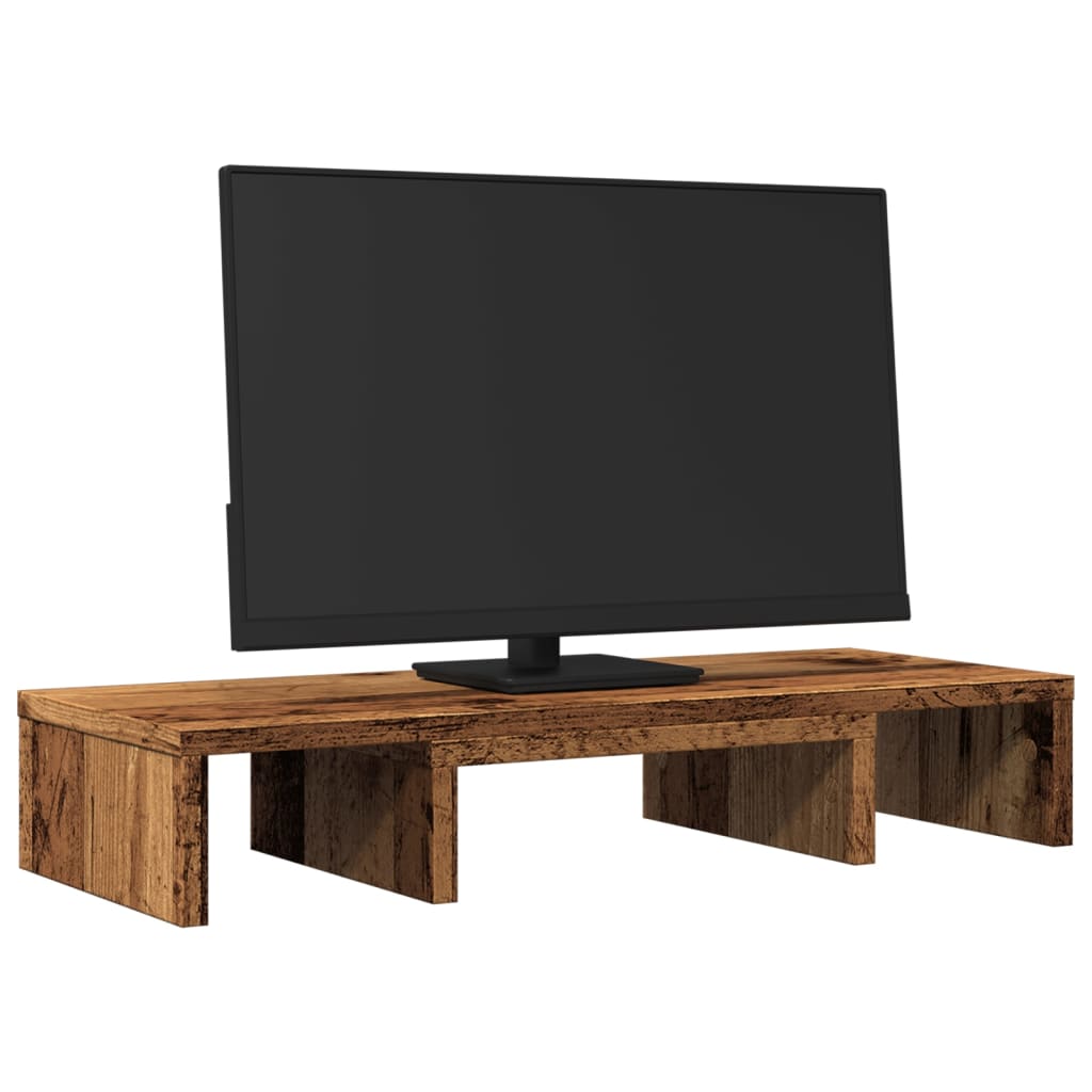 Vidaxx verstellbarer Monitorständer 60x24x10,5 cm Holz, altholzfarben