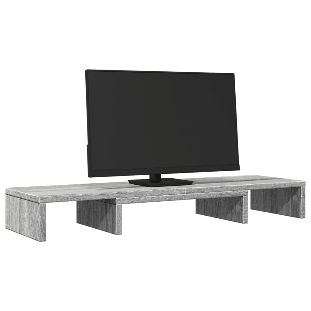 Vidaxx verstellbarer Monitorständer 80x24x10,5 cm Holzgrau Sonoma