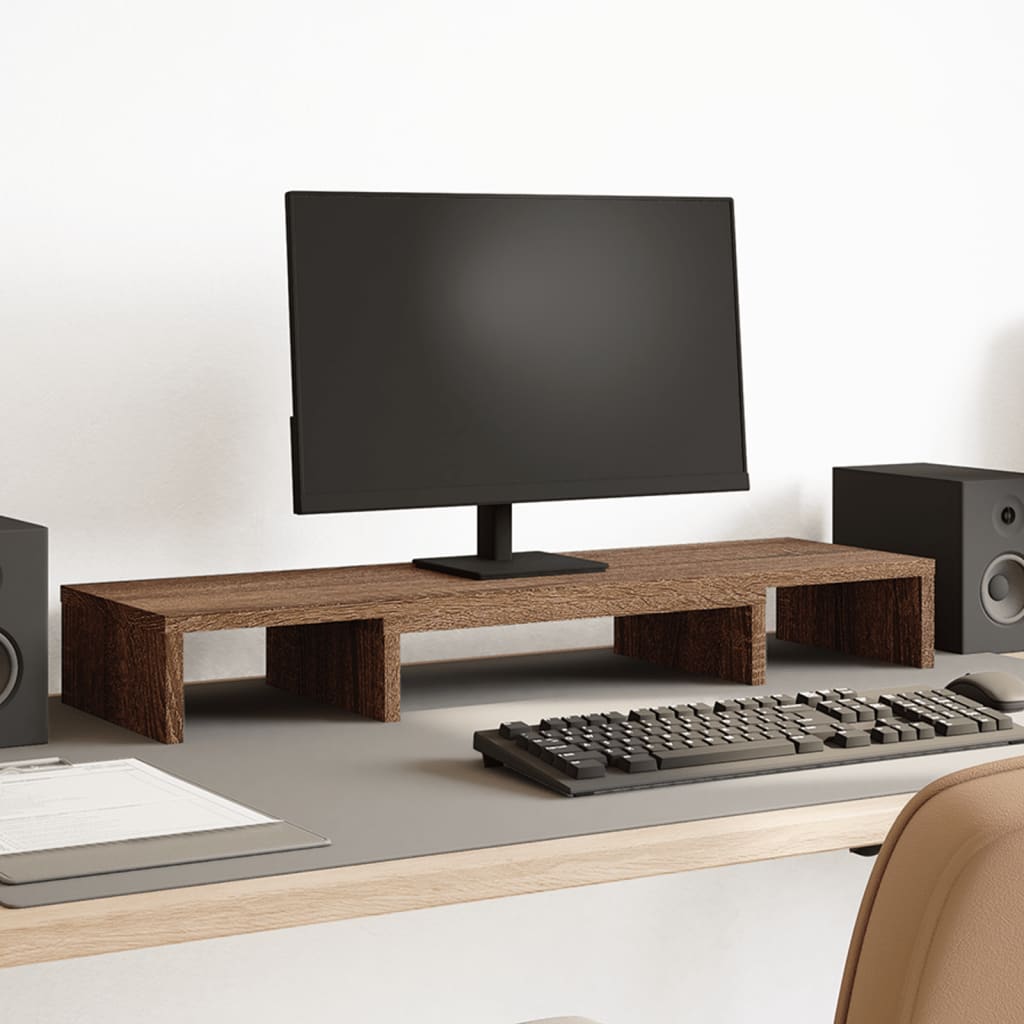 Vidaxx Monitorständer verstellbar 80x24x10,5 cm Holz braune Eiche