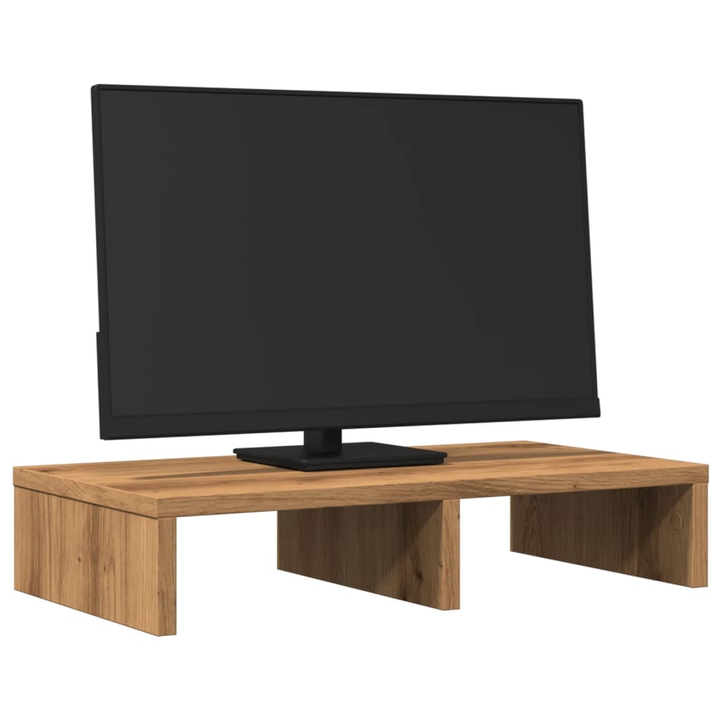 Vidaxx-Monitorständer 50 x 27 x 10 cm, handgefertigtes Holz, handwerkliche Eichenfarbe