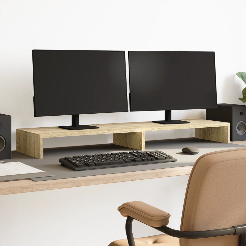 Vidaxxl Monitorständer 100x27x10 cm, Holzwerkstoff Sonoma-Eiche-farbig