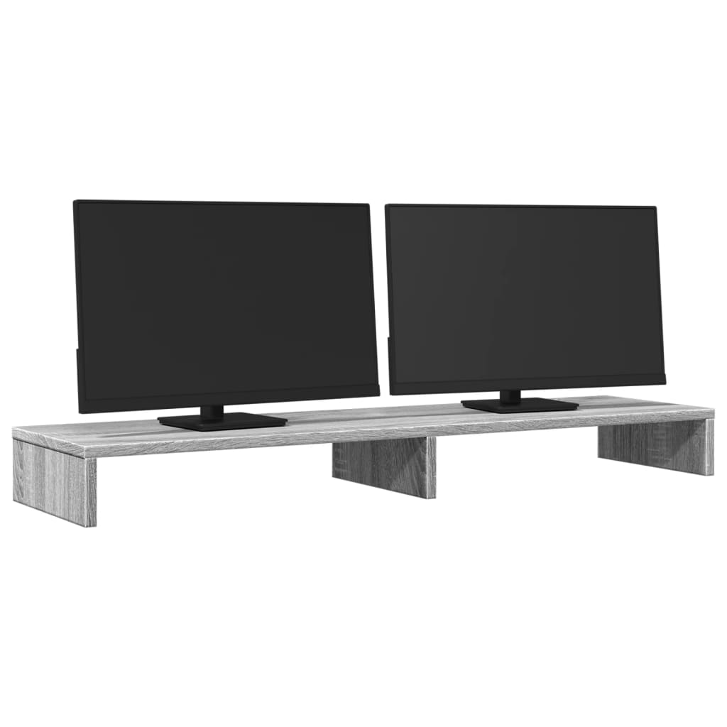 Vidaxxl-Monitorständer 100 x 27 x 10 cm, Holzwerkstoff, graue Sonoma-Eiche