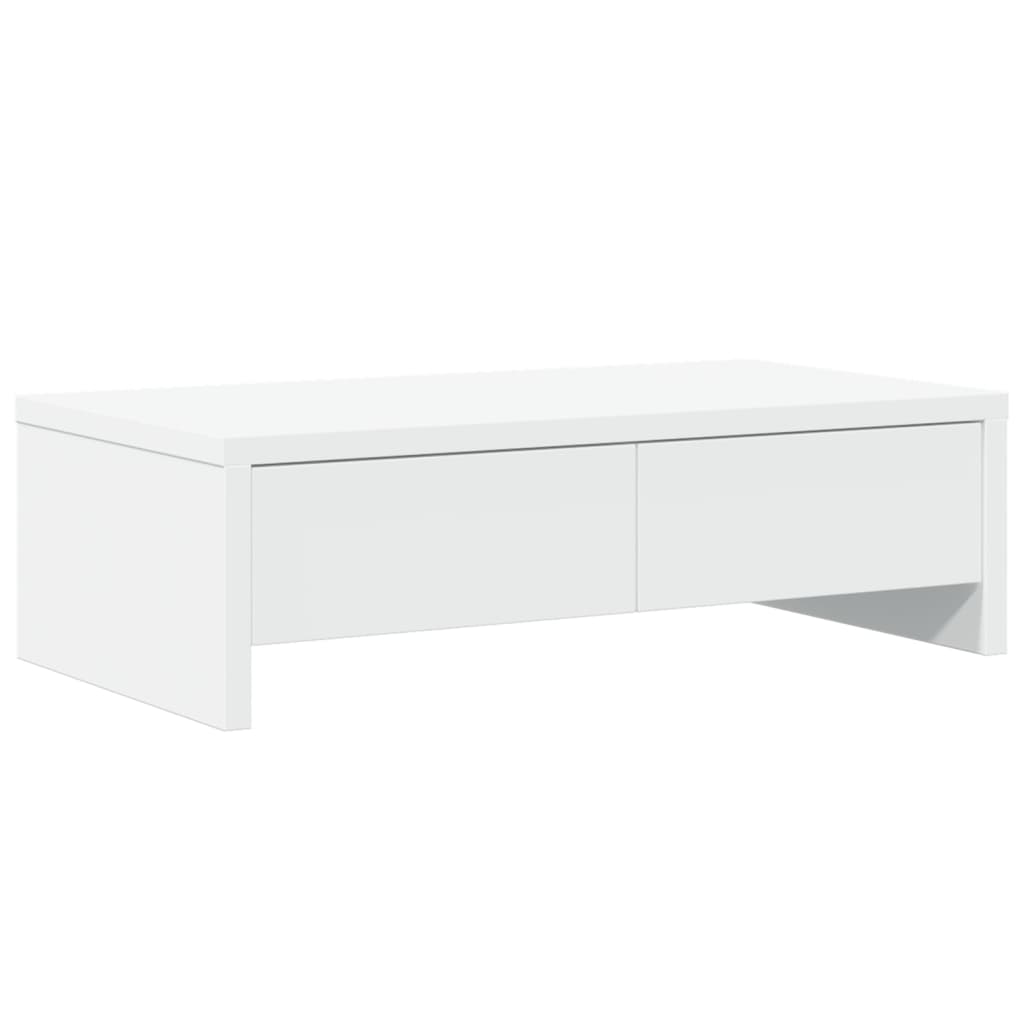 Vidaxxl Monitorständer mit Schubladen 50x27x15 cm, lackiertes Holz weiß