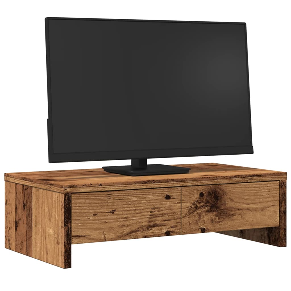Vidaxxl Monitorständer mit Schubladen 50x27x15 cm verarbeitetes Holz, Altholz