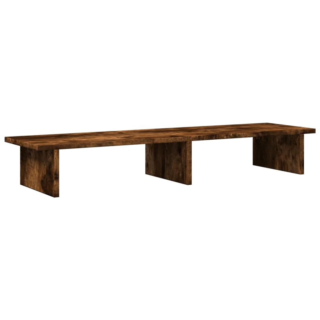 VidaXL Monitorständer 100x27x15 cm verarbeitetes Holz, geräucherte Eiche