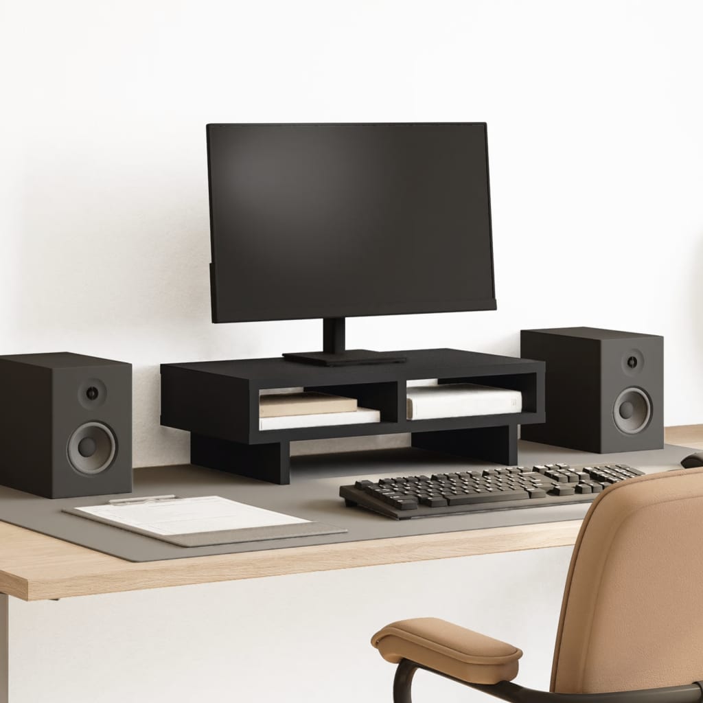 Vidaxxl Monitorständer 50x27x15 cm verarbeitetes Holz schwarz