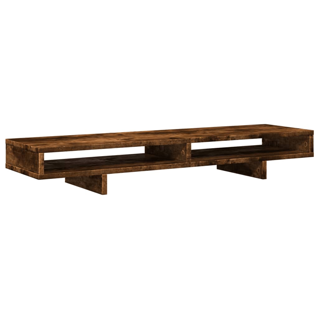 VidaXL Monitorständer 100x27x15 cm verarbeitetes Holz, geräucherte Eiche