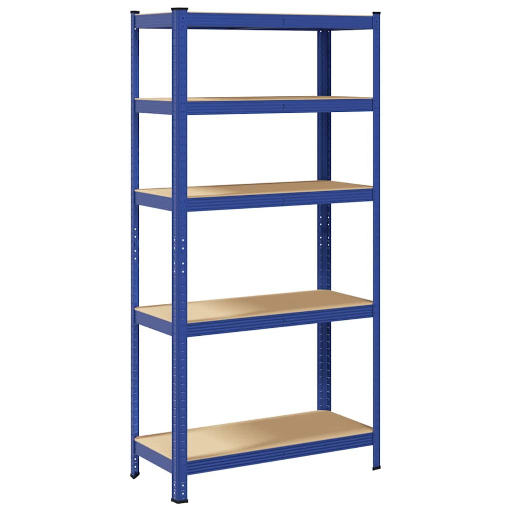 Vidaxl Lagerregal 5-lagiger Stahl verarbeitetes Holz blau