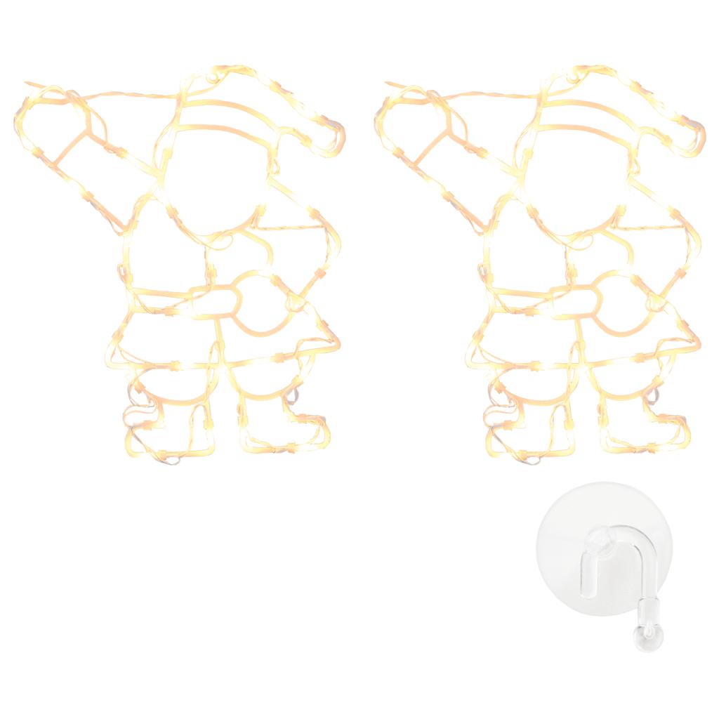 VidaXL Weihnachtsbeleuchtung Silhouette des Weihnachtsmanns2 Stück 35 LEDs warmweiß