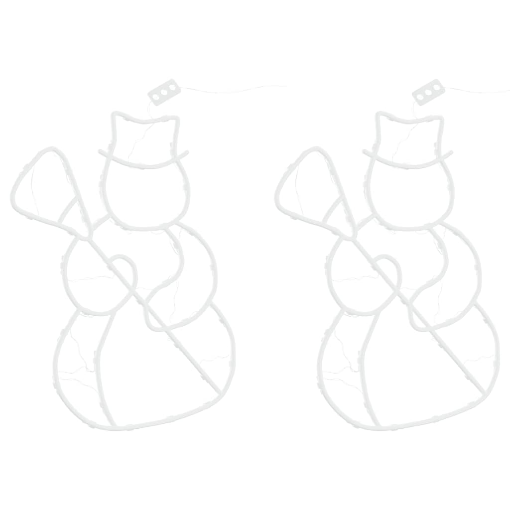 VidaXL Weihnachtsbeleuchtung Schneemann-Silhouette 2 Stk. 35 LEDs warmweiß