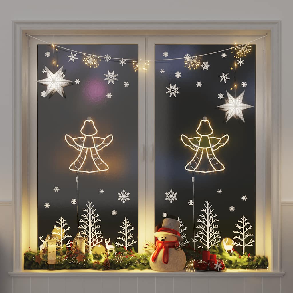 VidaXL Weihnachtsbeleuchtung Engelssilhouette 2 Stk. 50 LEDs warmweiß