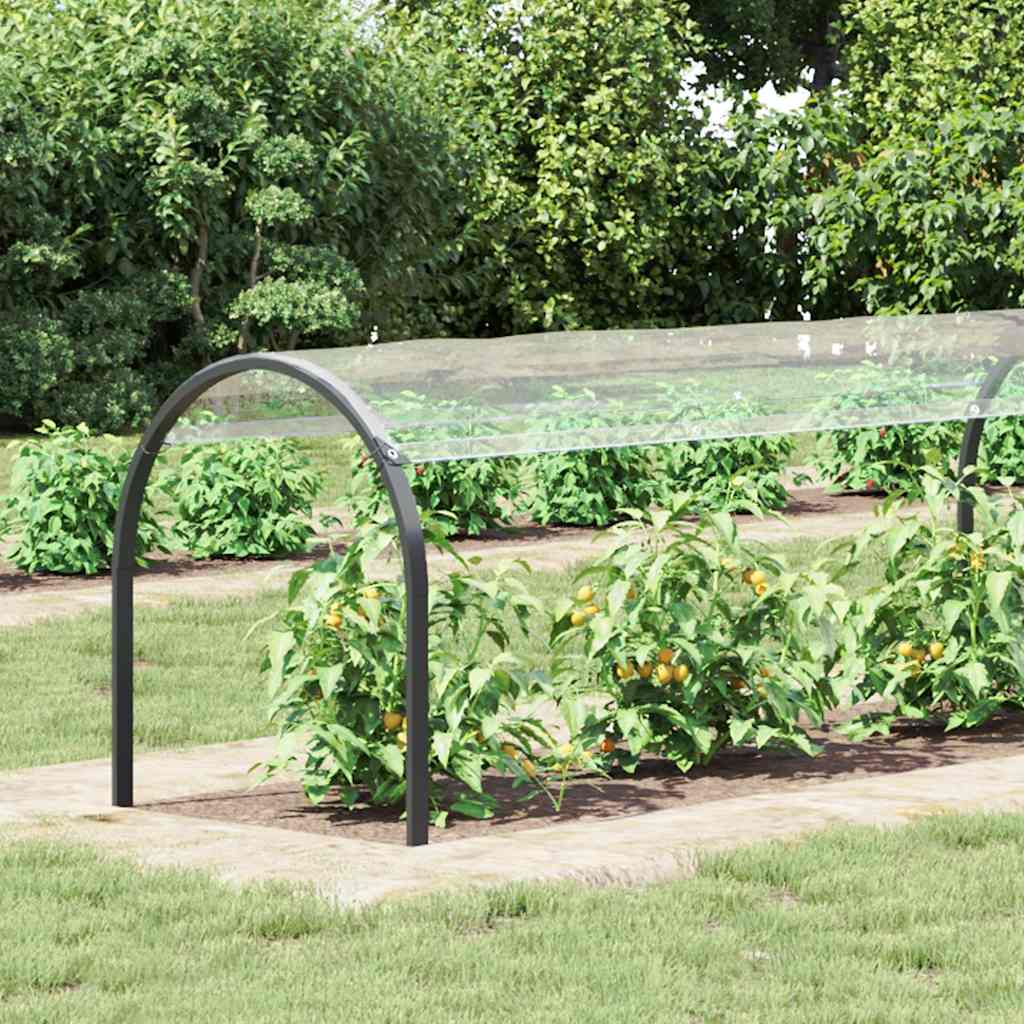 Vidaxl plantenafdekking met zeilringen 1x8 m pvc
