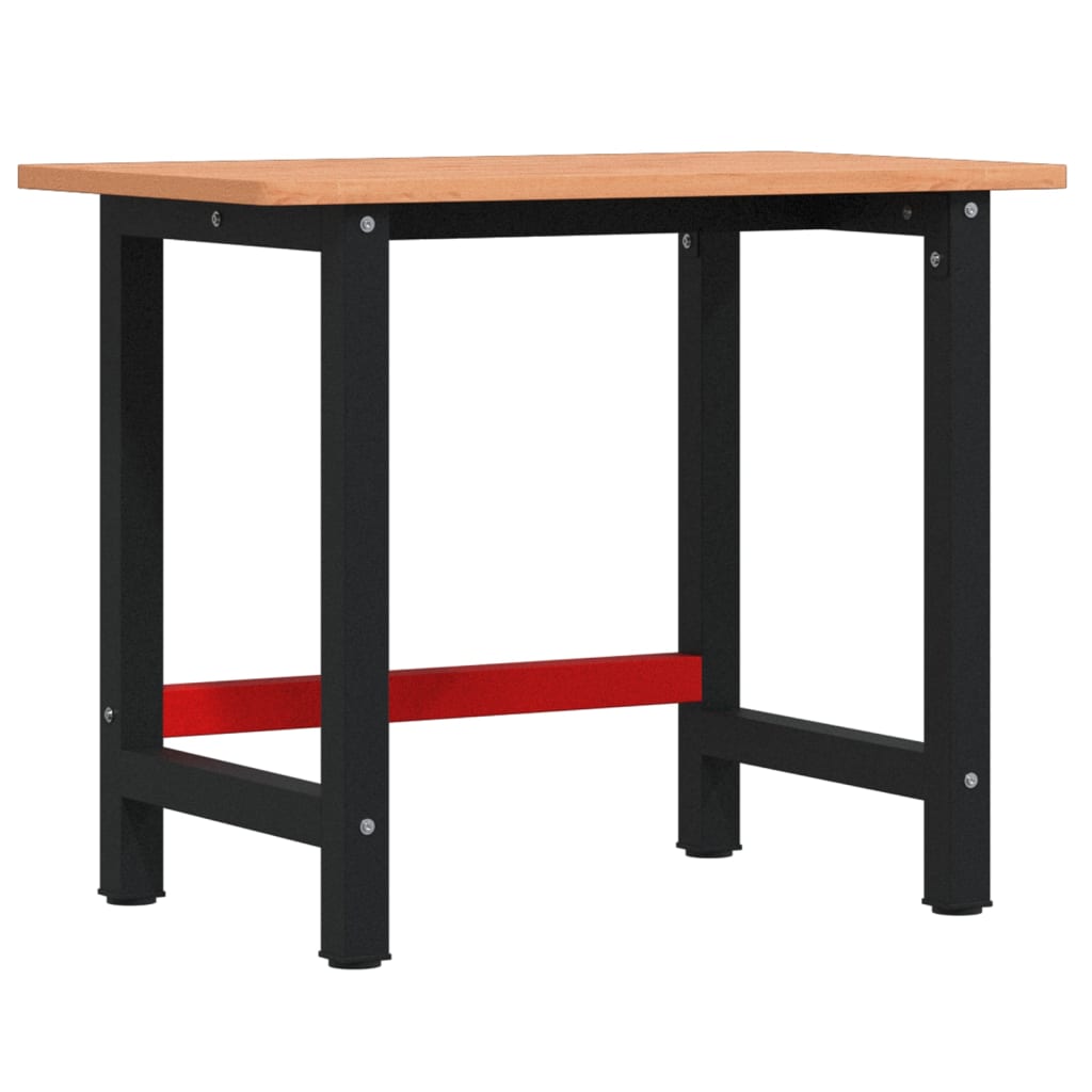 VidaXL Werkbank rechteckig 100x60x81,5 cm massives Buchenholz