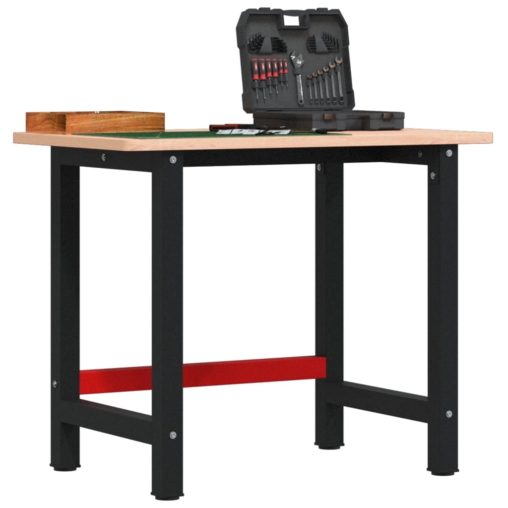 VidaXL Werkbank 100x(55-60)x81,5 cm massives Buchenholz