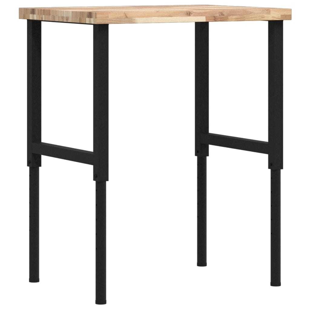 VidaXL Rechteckige Werkbank 80x60x(73-99,5) cm Massives Akazienholz