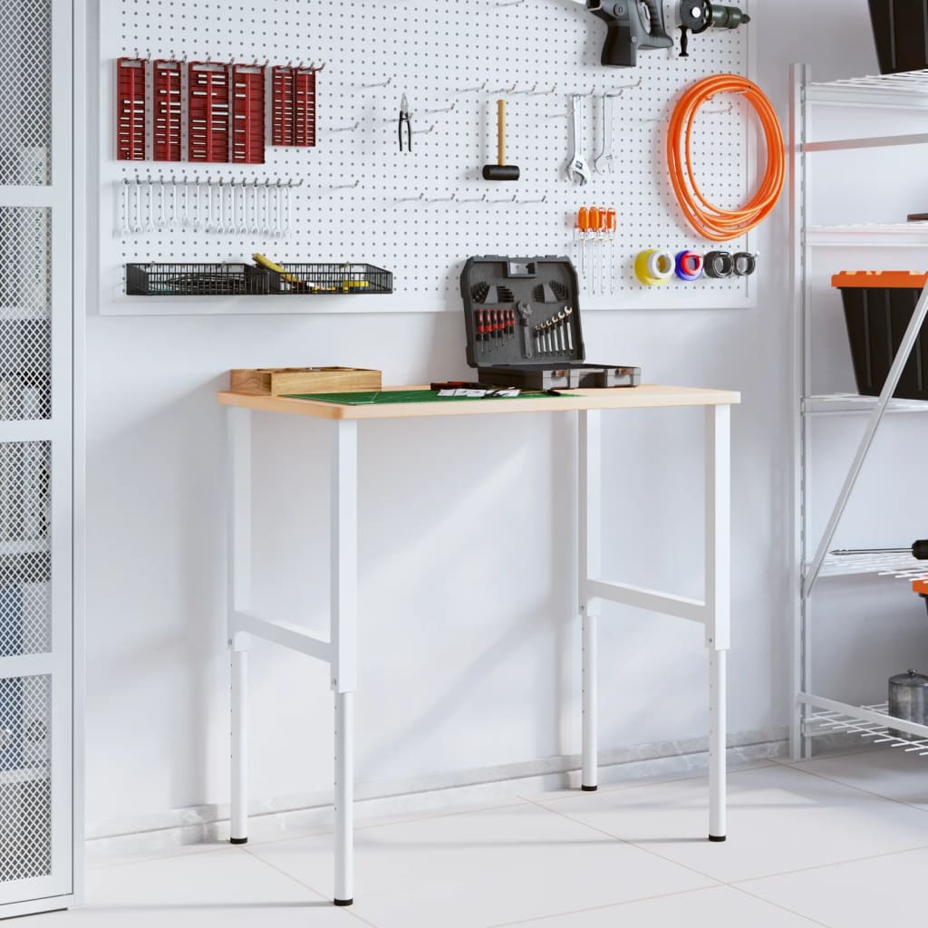 VidaXL Rechteckige Werkbank 100x60x(71,5-98) cm Massive Eiche