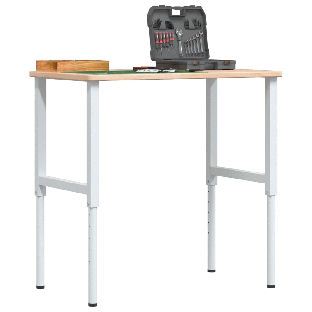 VidaXL Rechteckige Werkbank 100x60x(71,5-98) cm Massive Eiche